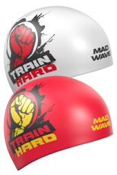 Силиконовая шапочка TRAIN HARD reversible